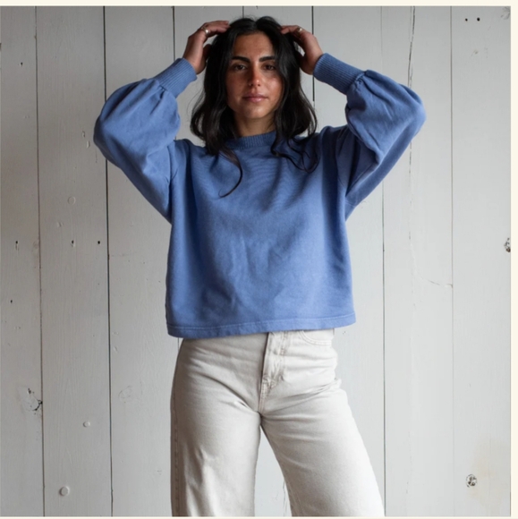 ISO Merge Hemp Cloud Sweater Natural Indigo - Picture 2 of 2